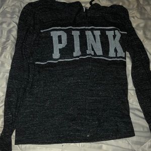 PINK gray zip up